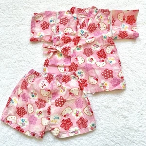Sanrio Hello Kitty toddler Girls Jinbei Yukata Pajama 12-18m Pants Tops Japan - Picture 1 of 4