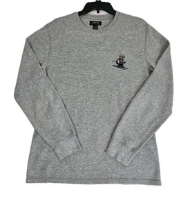 Polo Ralph Lauren Thermal Mens M Embroidered Ski Bear Knit Pullover Sleepwear - Picture 1 of 10