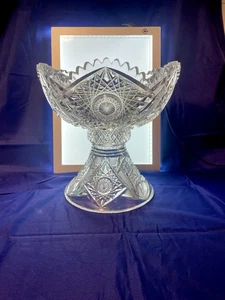 Straus R 3978 American Brillantschliff Glas ABP 10" Bowle Schüssel groß Hobstar - Bild 1 von 23