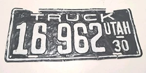 Targa TRUCK 1930 Utah # 16 962 etichetta amatoriale ridipinta uomo decorazione grotta - Foto 1 di 2