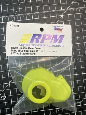 Cubierta de engranaje RPM RC 10 Spur para 6 engranajes/stealth teñido amarillo fluorescente nuevo 70081 Foto 1 de 4