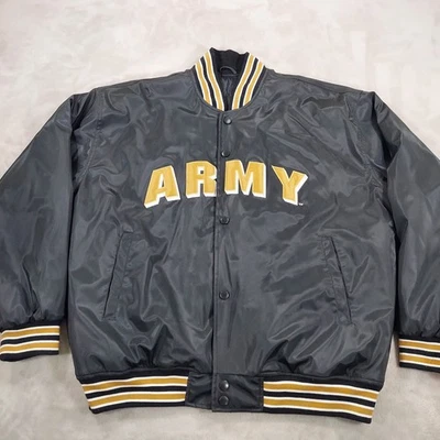 Steve & Barrys Jacket XXL Army Black Knights Vintage Y2K Satin Bomber Varsity - Image 1 of 4