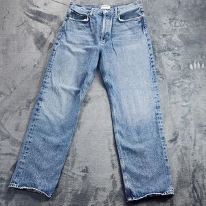 Jeans AGOLDE Fran para mujer 27 tiro alto pierna recta lavado claro botón mosca denim - Imagen 1 de 14