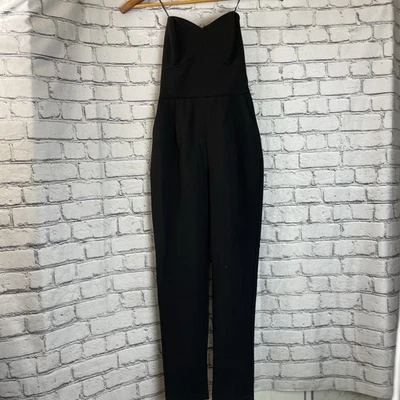 Revolve Adelyn Rae Black Sweetheart Strapless Jumpsuit Size X-Small XS One Piece - Image 1 of 4