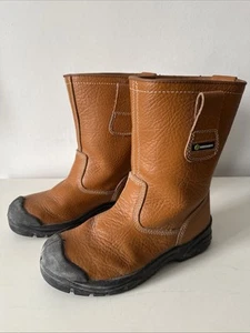BOTAS DE TRABAJO RIGGER DE SEGURIDAD PARA HOMBRES | Puntera de acero forrada de piel bronceada | Reino Unido 6 UE 39 - Imagen 1 de 7