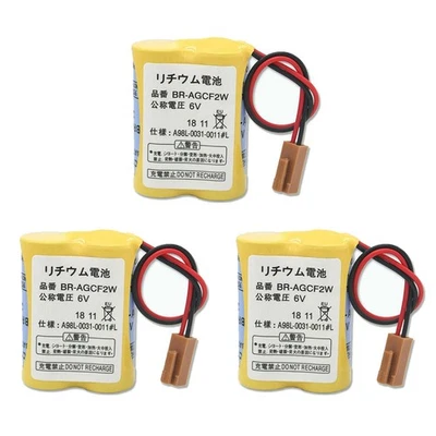 3PCS BR-AGCF2W 6V 2200mAh Battery PLC Memory for A98L-0031-0011 with Plug - Image 1 of 4