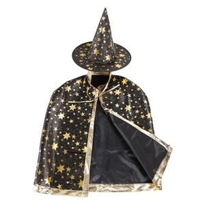 Halloween Kostueme Hexe Zauberer Umhang mit Hut fuer Kinder Maedchen5231 - Bild 1 von 17