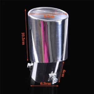 Car Universal Round Bend Stainless Steel Chrome Exhaust Tail Muffler TipPipeY!ex - Picture 1 of 7