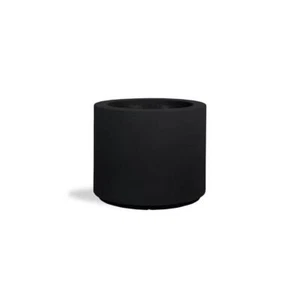 PolyStone Planters Plant Pot 23"x19" Modern Multipurpose Round Composite Black - Picture 1 of 8