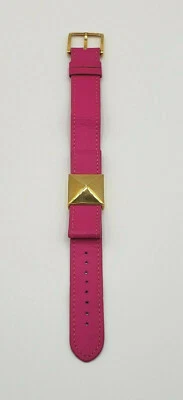 NUEVO SIN ETIQUETAS Brazalete Kate Spade Encerrado En Cuero Rosa Caliente con Acento Chapado en Oro Foto 1 de 4