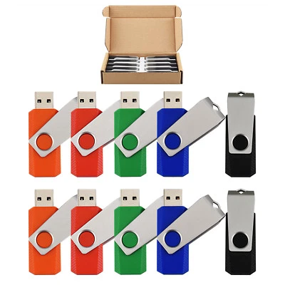 Paquete de 10 unidades flash USB giratorias de metal Kootion de 1 GB 2 GB 4 GB 8 GB 16 GB 32 GB USB 2.0 Foto 1 de 4