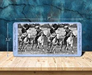 WILLIAM F. CODY WILD WEST SHOW Action Shot 1907 Stereoview Card History 3D - Picture 1 of 2