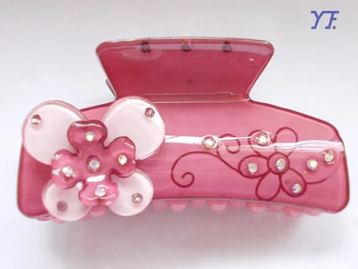 Nueva Llegada Joyería Austriaca Cristal Blanco Garra de Pelo Mariposa Flor SKU#102291 Foto 1 de 2