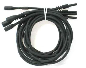 Silicone Black Necklace Cords 4 Pieces Soft Rubber 16" Long 2mm Thick Snap Clasp - Picture 1 of 2