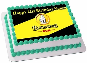 BUNDABERG RUM REAL EDIBLE ICING CAKE TOPPER PARTY IMAGE FROSTING SHEET - Picture 1 of 2