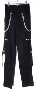Pantalones de mezclilla cargo góticos con tiras Royal Bones Junior 1 Daang Goodman cadenas negras - Imagen 1 de 15