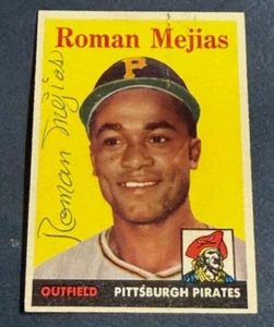 1958 TOPPS #452 ROMAN MEJIAS SIGNED ON CARD AUTO ** HIGH NUMBER*** SHARP CARD - Picture 1 of 2