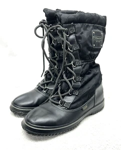 Coach Shaine Women’s Black Size 7B Lace Up Snow Boots - Picture 1 of 9