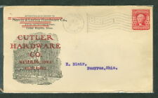 1906, Cutler Hardware Co. ad 2¢ tied Waterloo Iowa flag cancel