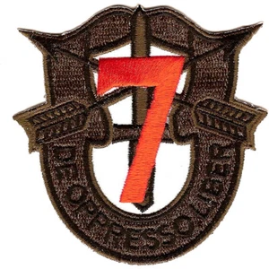 7th Special Forces Group Crest OD Green Red 7 Patch - Picture 1 of 6