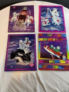 Vintage Lot of 4 Coca Cola Pocket Folders Polar Bear 1990's Stuart Hall - Picture 1 of 5