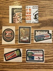 1974 Wack Packs Packages Card Lot (7) 6th Series Tan Backs Pics Back & Front - Bild 1 von 2