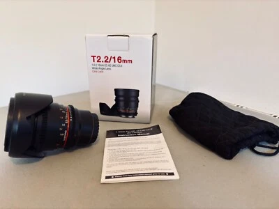 Samyang 16mm T2.2 VDSLR ED AS UMC CS MFT Micro Four Thirds Cine Lens - Image 1 of 4
