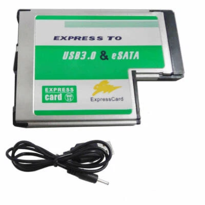 Hidden 54mm ExpressCard USB 3.0+eSATA II 2.0 Combo Adapter Card Laptop Notebook - Image 1 of 4