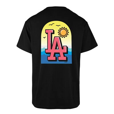 ’47 MLB Los Angeles Dodgers T-Shirt Jet Black Backer Baseball Tee Shirt schwarz bunt