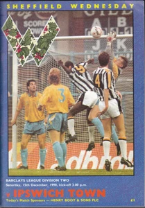 1990/91 SHEFFIELD WEDNESDAY V IPSWICH TOWN 15-12-1990 DIVISION 2 - Picture 1 of 1