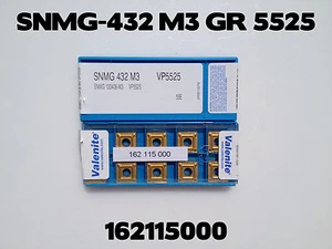 SNMG-432 M3 GR 5525 Carbide Insert Valenite NEW in Package of QTY 10 Overstock - Picture 1 of 6