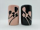 Mary Kay Pink & Black Salt Pepper Shakers Floral Collectibles