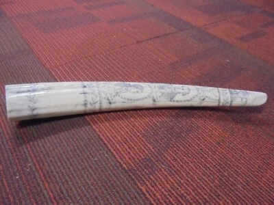 Reproducción de colmillo de morsa Scrimshaw Capitán Americano John Paul Jones 22 pulgadas  Foto 1 de 4