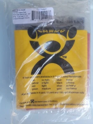 Banda de Ejercicio CanDo Libre de Látex 48" Tiras., (Amarillo. Rojo, verde, azul, negro)  Foto 1 de 2