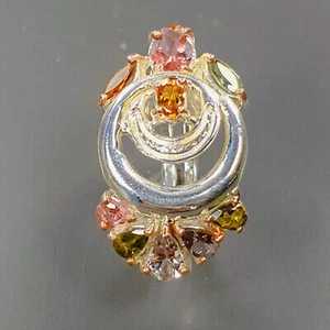 Ring Size 6.5 Natural  Not Enhanced Tourmaline Ring 925 Sterling Silver - Picture 1 of 3