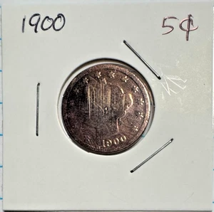 1900 Liberty V Nickel 5C - Coated - US Coin - Picture 1 of 3