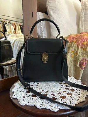 Top Handle Leather Satchel Crossbody Bag, Beara Beara, Black Leather - Image 1 of 4