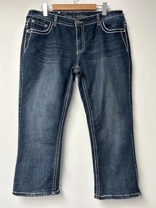 Pure Western Women's Dark Blue Jeans Size 16 Country Western Cowboy - Picture 1 of 12