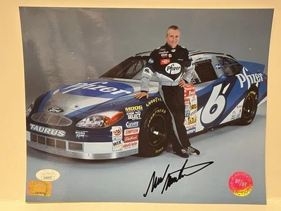 Foto firmada por Mark Martin NASCAR Racing 8x10 Pfizer - Certificado de autenticidad JSA Foto 1 de 2