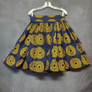 Abstrakter Kiputo Rock afrikanischer Druck Pfauenfeder Linie Kunst zum Tragen Boho Kobold - Bild 1 von 7