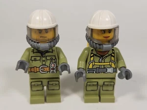 Menge 2 Lego Minifigur Explorer männlich weiblich Arbeiter Geschirr Hut Visier Lufttank - Bild 1 von 4