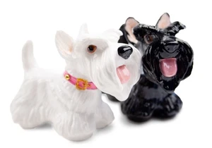 Blaue Hexe Handarbeit Kruzifix Set Scottish Terrier - handgefertigte Salz & Pfefferstreuer - Bild 1 von 7