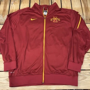 Nike Iowa State Cyclones Dri-FIT Full Zip Jacket Men's Size Large Red Gold NCAA - Picture 1 of 10