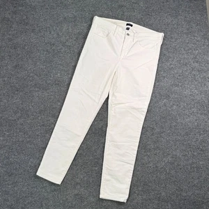 Pantalones de pana J.Crew para mujer 29 blancos tiro alto calce ajustado elásticos informales otoño - Imagen 1 de 9