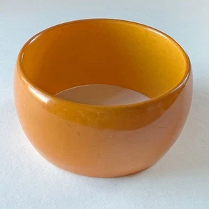 Vintage Butterscotch Tested Bakelite Wide Bangle Bracelet - Picture 1 of 8