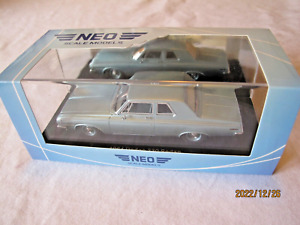 Neo Models 47220 1964 Dodge 330 2 Door Sedan Metallic Blue 1/43 Scale New