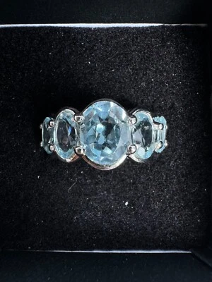 Sterling Silver 5.42 CTW Topaz Size 7 ( N 1/2) Designer Ring - Image 1 of 4