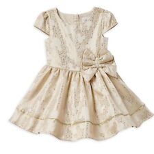 Disney Mickey Mouse Shimmer Gold Holiday Christmas Dress for Girls Sz 4