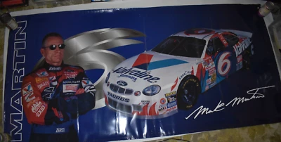 Estandarte de vinilo Mark Martin Nascar 74" X 36" raro coleccionable azul grande Valvoline Foto 1 de 4