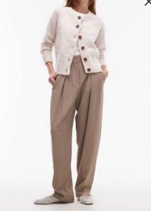 & Other Stories Los Angeles Atelier Tailored Tapered Leg With Plaid Front Sz 6 - Picture 1 of 14